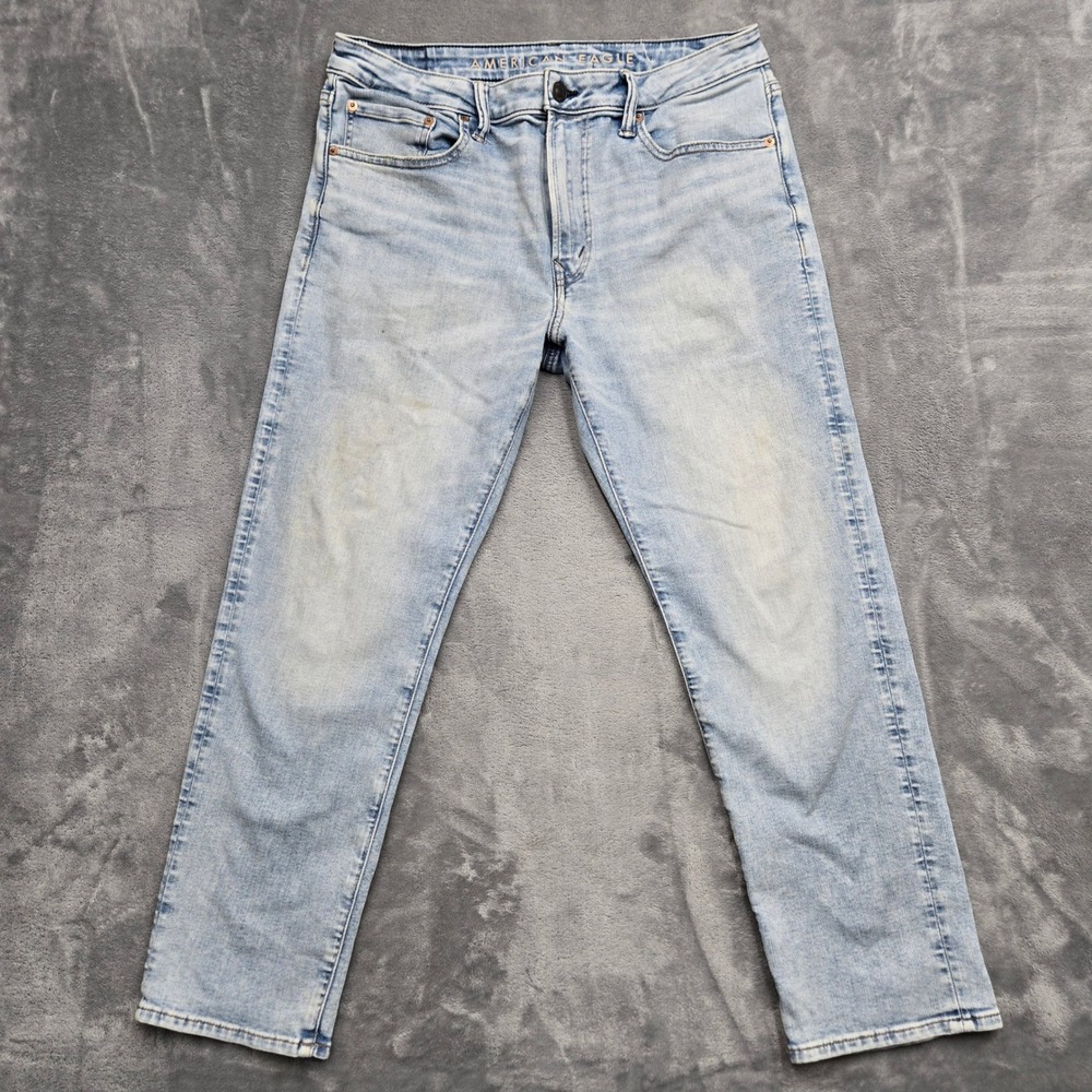 American Eagle Airflex+ Slim Jeans Mens 34x30 Light Wash Stretch Denim 34 x 30